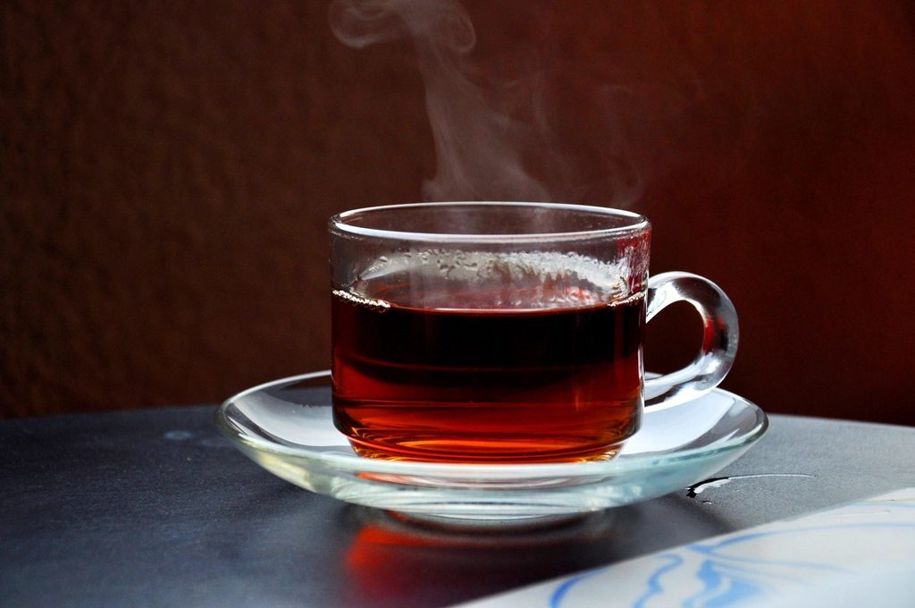 Strongly brewed tea in a glass